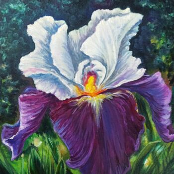Painting titled "Iris" by Inna Bebrisa, Original Artwork, Oil