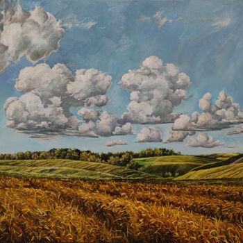 Peinture intitulée "Warm day" par Oksana Sklym, Œuvre d'art originale, Huile Monté sur Châssis en bois