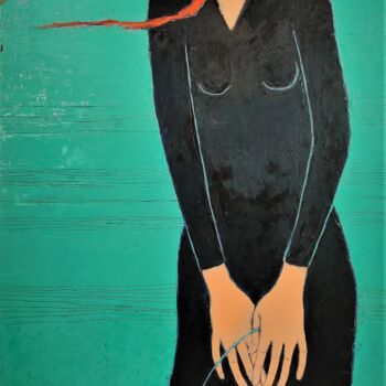 Peinture intitulée "Reviens vite" par Albina Urbanek, Œuvre d'art originale, Huile Monté sur Châssis en bois
