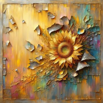 Digital Arts titled "Golden Memories" by Abstract Bliss, Original Artwork, Digital Painting