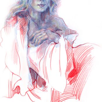 Dibujo titulada "Declaration of love" por Valeria Yscava, Obra de arte original, Lápiz
