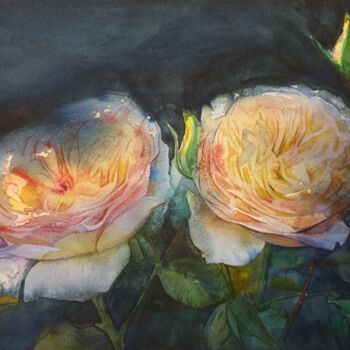 Pintura titulada "Sunset" por Olga Brink Art, Obra de arte original, Acuarela