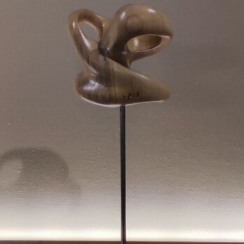 Sculptuur getiteld "FLUTTUAZIONE" door Ivan Fabani, Origineel Kunstwerk, Hout