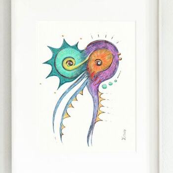 Drawing titled "Octomo II. Fantasti…" by Ewa Dura, Original Artwork, Marker