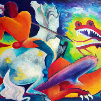 제목이 "St Geoege & The Dra…"인 미술작품 Oberlin The Artist로, 원작, 아크릴