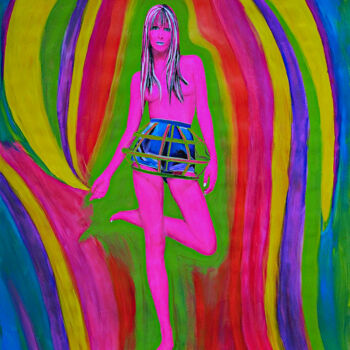 Peinture intitulée "Orion Girl No 7 - R…" par Lena Snow, Œuvre d'art originale, Acrylique