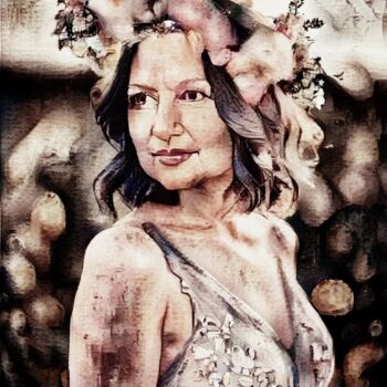 Digital Arts titled "Aria la maga contro…" by Floriana Vittani, Original Artwork, Digital Painting