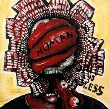 Painting titled "Human shit is endle…" by Vaxo Lang, Original Artwork, Acrylic