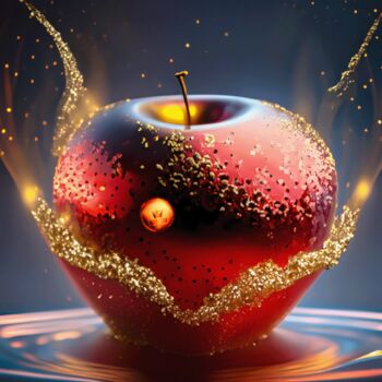 Arts numériques intitulée ""APPLE KING"" par Morten Klementsen, Œuvre d'art originale, Image générée par l'IA