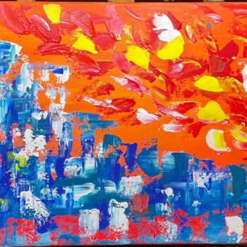 Peinture intitulée "City" par Sara Kouyoumdjian, Œuvre d'art originale, Acrylique Monté sur Châssis en bois
