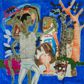 Peinture intitulée "New letter" par William Bakaimo, Œuvre d'art originale, Acrylique Monté sur Châssis en bois