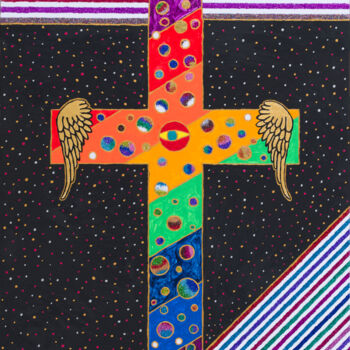 Painting titled "Je suis de passage" by Vincent Schurck, Original Artwork, Acrylic Mounted on Wood Panel