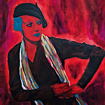 Peinture intitulée "A visitor from the…" par Lena Snow, Œuvre d'art originale, Acrylique