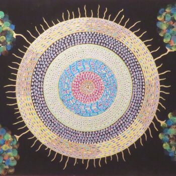Peinture intitulée "Fleurs dans le noir" par Vincent Schurck, Œuvre d'art originale, Acrylique Monté sur Panneau de bois