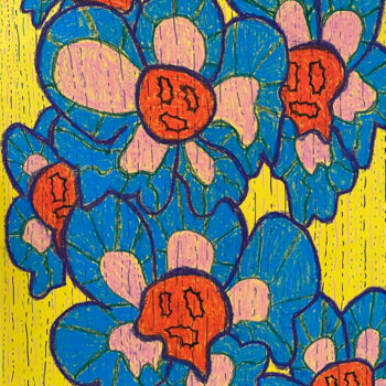 Dessin intitulée "Blossoms of Hope" par Stefan Kachevskii, Œuvre d'art originale, Pastel
