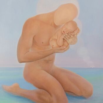 Painting titled ""Ange gardien"  oil…" by Vero Adoni, Original Artwork, Oil
