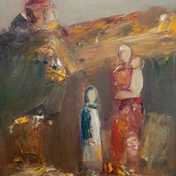Peinture intitulée "Survivors' Solace" par Mateos Sargsyan, Œuvre d'art originale, Huile Monté sur Châssis en bois