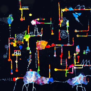 Malerei mit dem Titel "Bugs" von Hubertus Brunstering, Original-Kunstwerk, Acryl