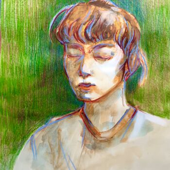 图画 标题为“Portrait of a girl” 由Konstantin Lakstigal, 原创艺术品, 孔戴