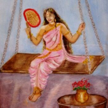 Painting titled "Traditional Indian…" by Rajee Venugopal, Original Artwork