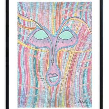 Malerei mit dem Titel "Maya" von Ewa Dura, Original-Kunstwerk, Marker