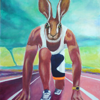 Painting titled "Lampe läuft" by Utaellamarie Peter, Original Artwork, Acrylic