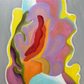 Pittura intitolato "A Flower." da Yuliya Pochynok (JJ Julia), Opera d'arte originale, Olio Montato su Telaio per barella in…