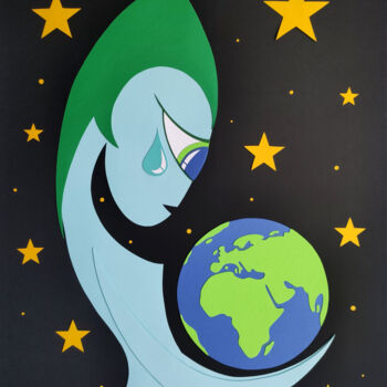 Collages titled "Gaïa" by Beatrice Sartori, Original Artwork, Collages