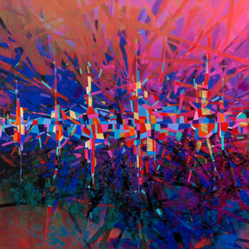 Peinture intitulée "RHAPSODY IN BLUE" par Gérard Esquerre, Œuvre d'art originale, Acrylique