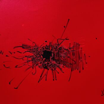 Drawing titled "RED 29" by Karls, Original Artwork, Acrylic