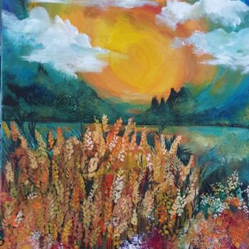 Painting titled "Horizon" by Barbara Fuhrmann, Original Artwork, Acrylic