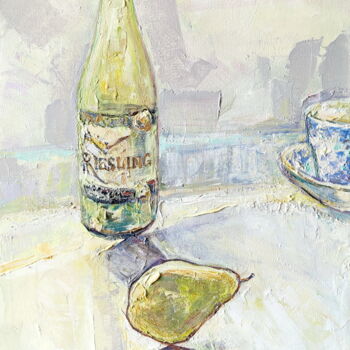 「White semi-dry」というタイトルの絵画 Oksana Pidhurskaによって, オリジナルのアートワーク, オイル ウッドストレッチャーフレームにマウント