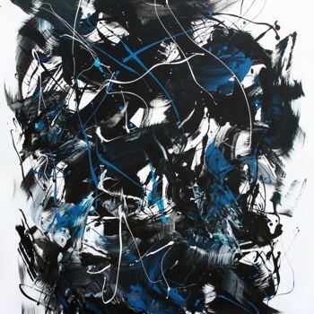 Painting titled "Blue Velvet" by Paresh Nrshinga F R S A, Original Artwork, Acrylic Mounted on Wood Stretcher frame