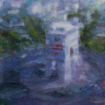 Painting titled "Arc de Triomphe aer…" by Svetlana Bellon, Original Artwork, Acrylic Mounted on Wood Stretcher frame