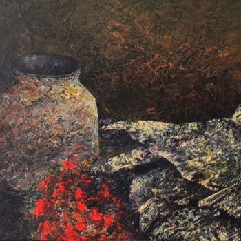 绘画 标题为“Bodegón con flores…” 由Tomás Castaño, 原创艺术品, 油