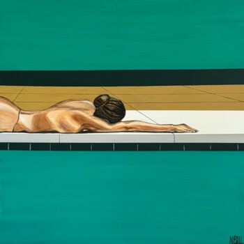 Painting titled "PLÉNITUDE" by Nathalie Blu, Original Artwork, Acrylic Mounted on Wood Stretcher frame