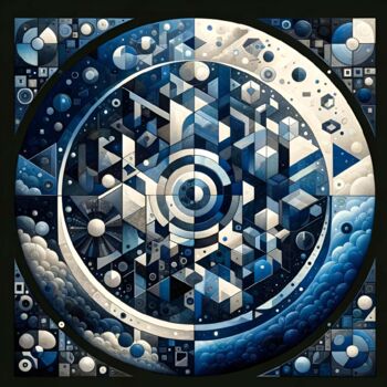 Arts numériques intitulée "Blueprint of Infini…" par Alberto Capitani, Œuvre d'art originale, Image générée par l'IA