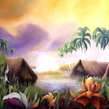 Peinture intitulée "Latitude 6" par Martial Bidard, Œuvre d'art originale, Huile