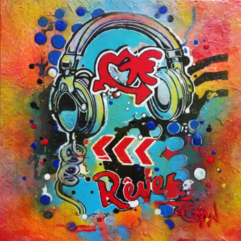 "DÉCIBELS" başlıklı Tablo Claude Géan tarafından, Orijinal sanat, Akrilik Ahşap Sedye çerçevesi üzerine monte edilmiş