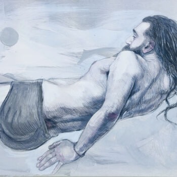 Tekening getiteld "Ignace's Flight" door Natalie Levkovska, Origineel Kunstwerk, Tempera
