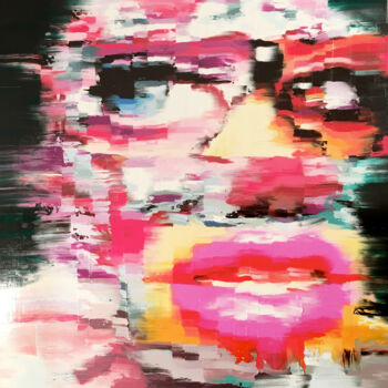Painting titled "Blue Eye" by Gerry Chapleski, Original Artwork, Oil Mounted on Wood Stretcher frame