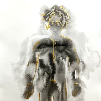 Σχέδιο με τίτλο "Self-portrait #5" από Konstantin Lakstigal, Αυθεντικά έργα τέχνης, Μελάνι