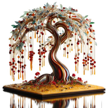 数字艺术 标题为“The Jeweled Arboret…” 由Alberto Capitani, 原创艺术品, AI生成的图像