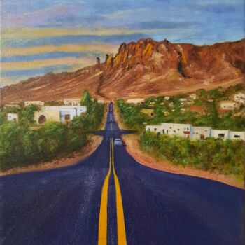 Peinture intitulée "Sunset over Arizona" par Olena Berest, Œuvre d'art originale, Huile Monté sur Châssis en bois