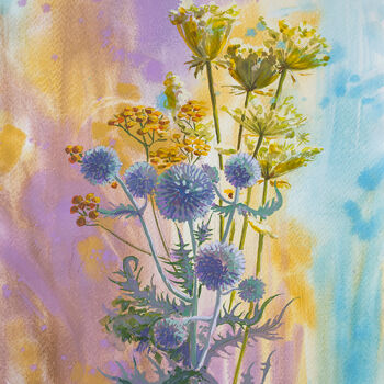 Peinture intitulée "Magical Ukrainian b…" par Tetiana Chorna, Œuvre d'art originale, Gouache Monté sur Châssis en bois