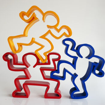 "SpyDDy - 3 boys Har…" başlıklı Heykel Spyddy tarafından, Orijinal sanat, Rezine