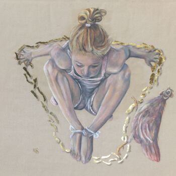Schilderij getiteld "By the dancer" door Mauricias, Origineel Kunstwerk, Olie
