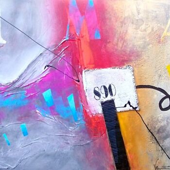 Painting titled "890" by Mat, Original Artwork, Acrylic Mounted on Wood Stretcher frame