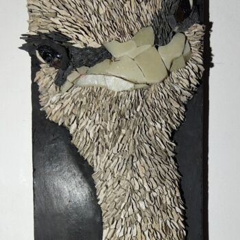 Sculpture intitulée "Ophélie" par Agnès Couret, Œuvre d'art originale, Mosaïque Monté sur Panneau de bois
