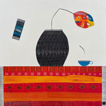 Painting titled "Do These Socks Match" by Robin Kerr, Original Artwork, Acrylic